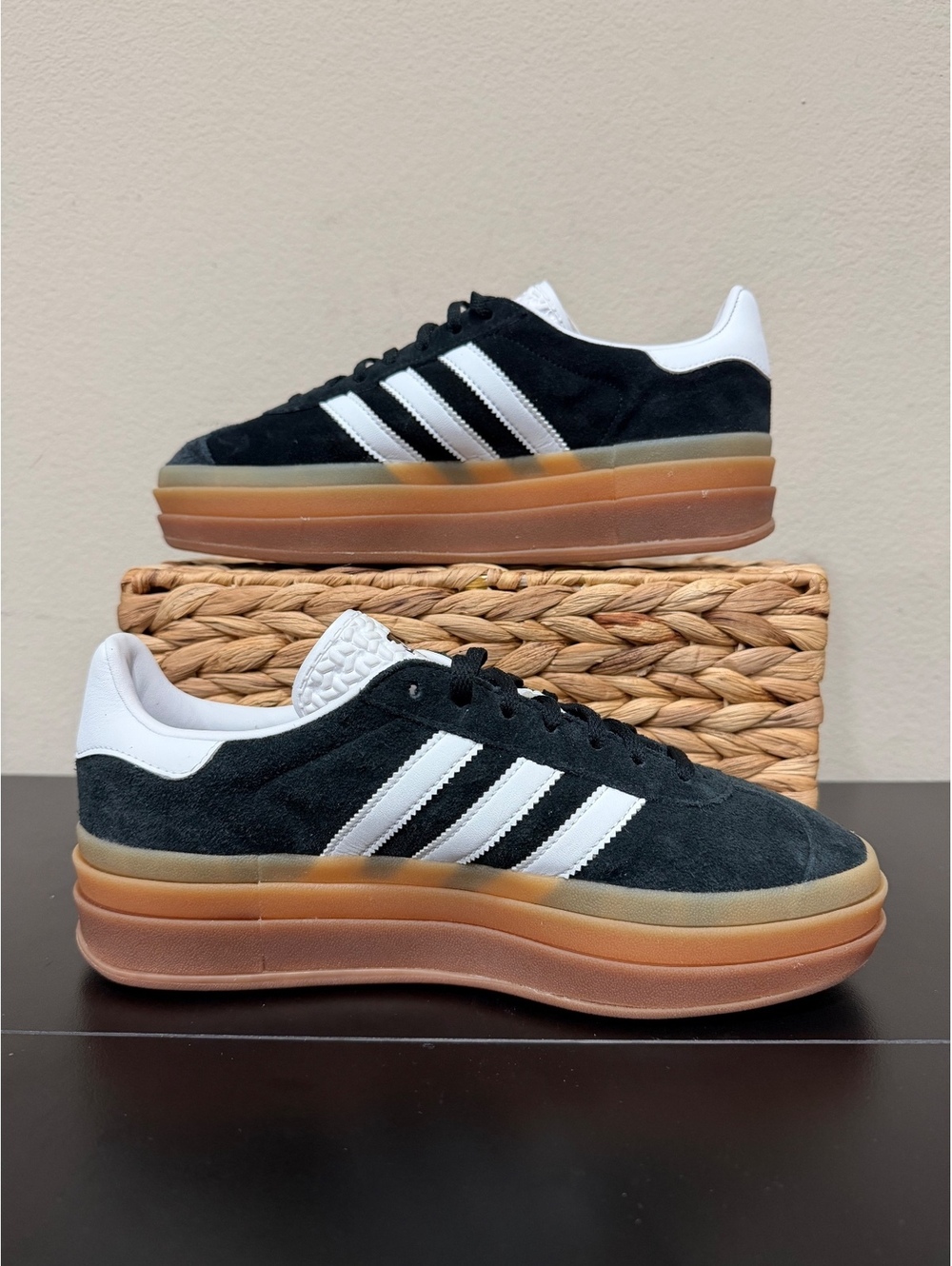 Size 8.5 - Adidas Women’s Gazelle Bold “Black Gum” - Picture 2 of 6